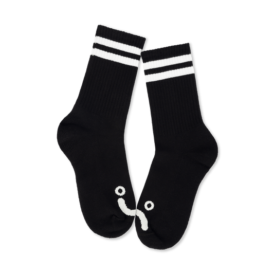 Polar Rib Socks - Happy Sad Black