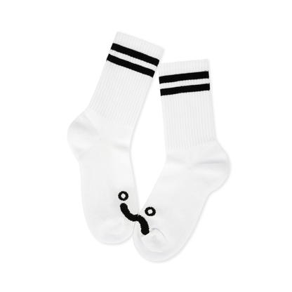 Polar Rib Socks - Happy Sad White
