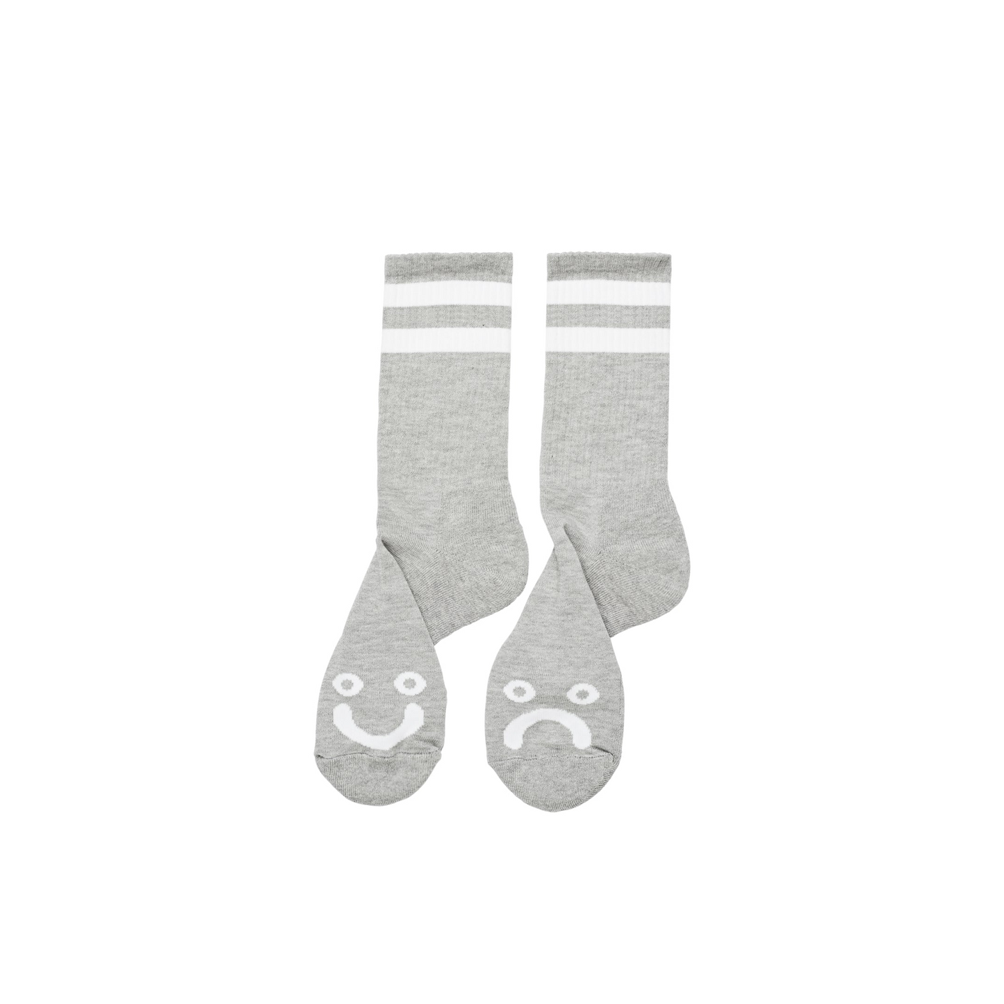 Polar Happy Sad Socks-Heather Grey