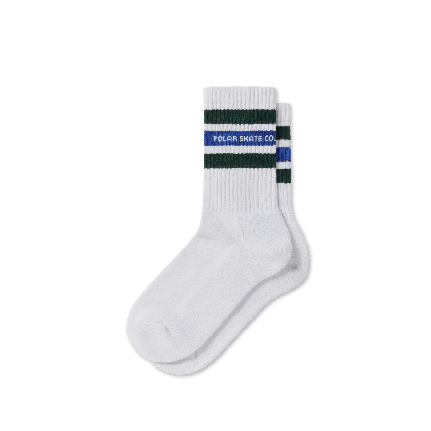 Polar Fat Stripe Socks-White/Green/Blue
