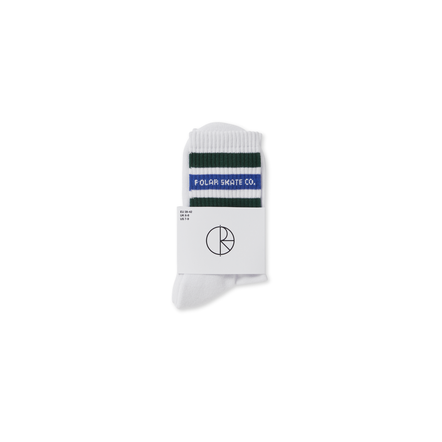 Polar Fat Stripe Socks-White/Green/Blue
