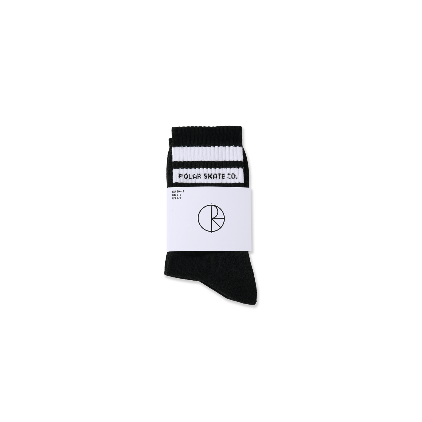 Polar Rib Fat Stripe Socks-Black