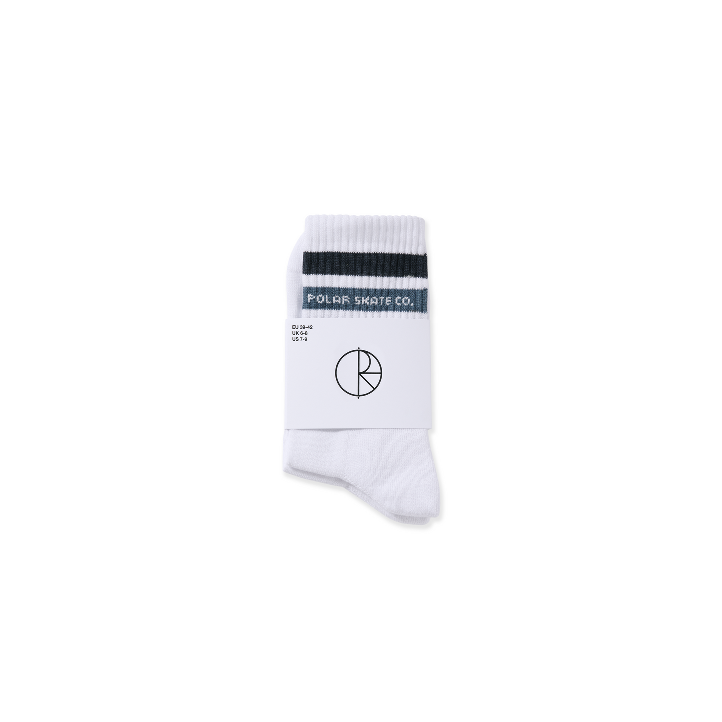 Polar Rib Fat Stripe Socks-White/Blue