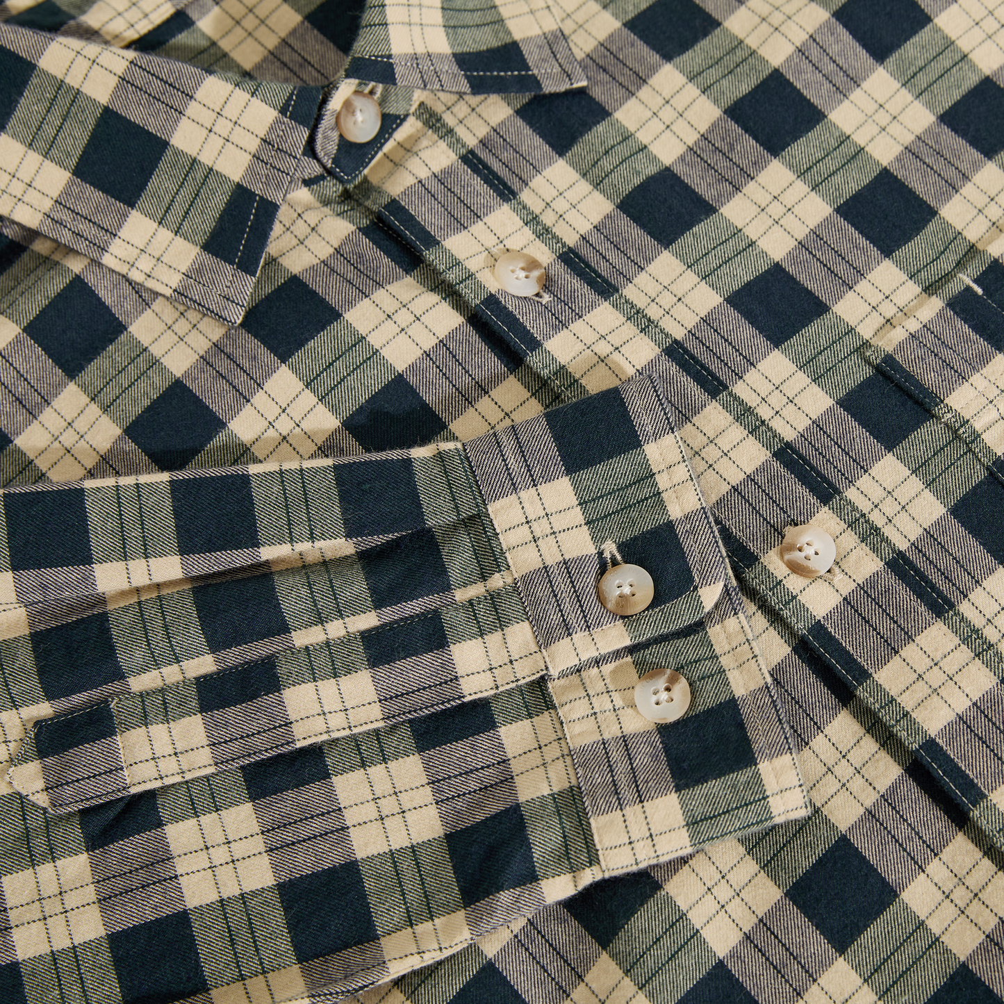 Polar Mitchell LS Shirt - Teal/Butter
