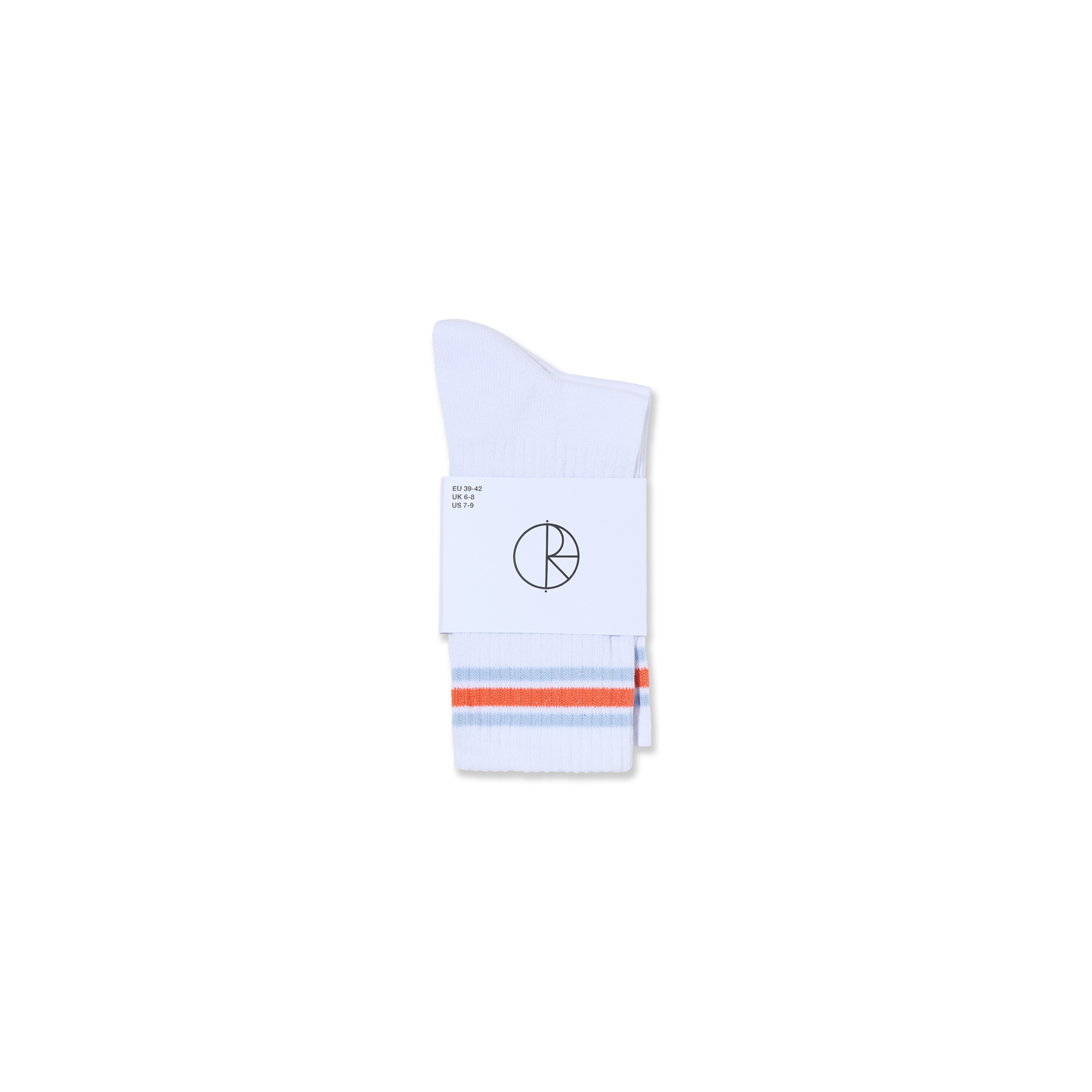 Polar 2 Stripe Rib Sock - White / Orange