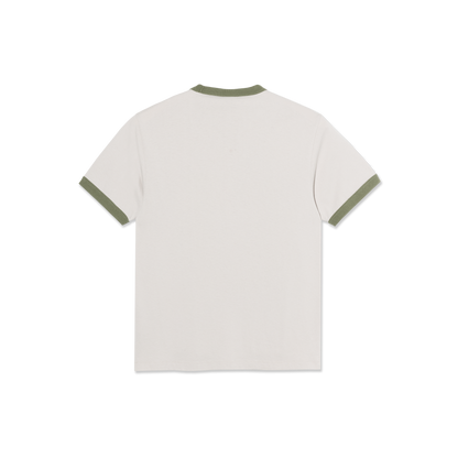 Polar Ringer Tee - Pale Taupe/Army Green