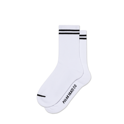 Polar Rib Sock - 2 Stripe - White / Black