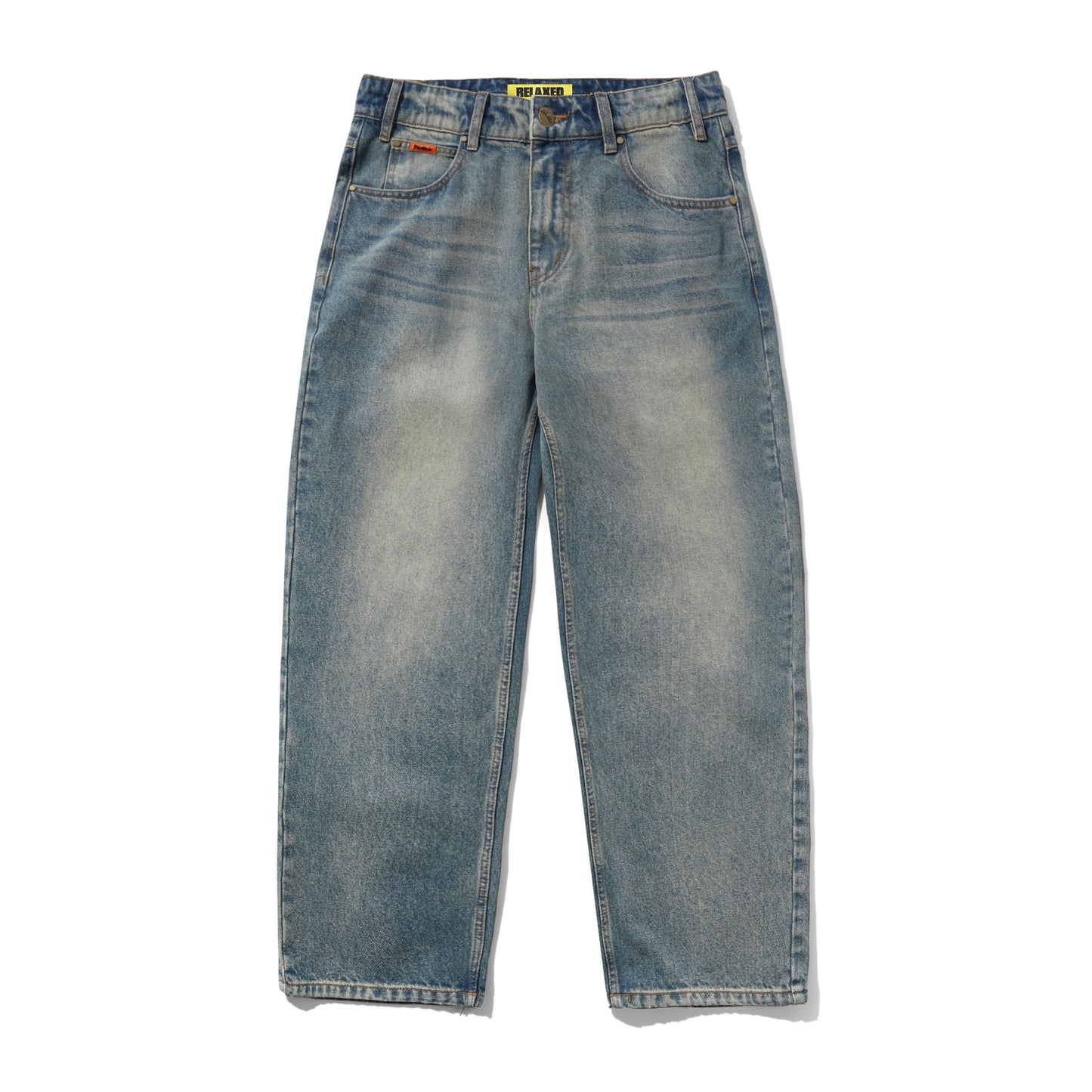 Light blue denim jeans with a faded wash, shown flat against a plain white background.