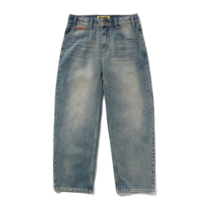 Light blue denim jeans with a faded wash, shown flat against a plain white background.