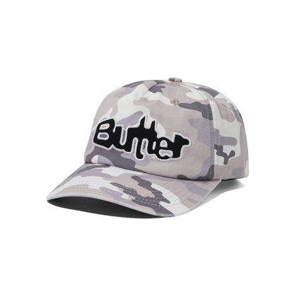 Butter Goods Stretch 5 Panel Hat - Washed Snow Camo