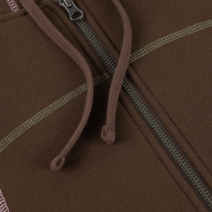 Dime Court Zip Hoodie - Brown Multi