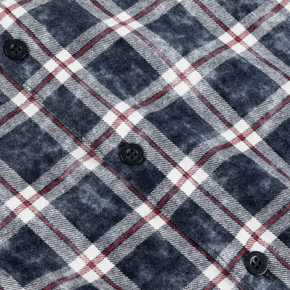 Dime Plaid Flannel Shirt - Bleached Navy
