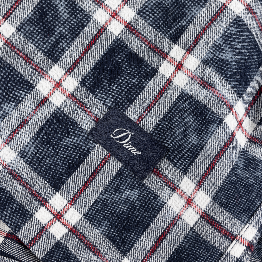 Dime Plaid Flannel Shirt - Bleached Navy