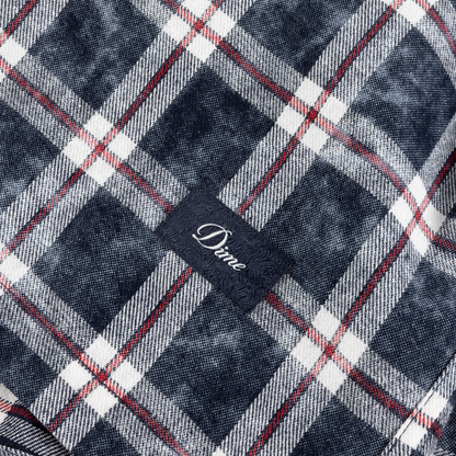 Dime Plaid Flannel Shirt - Bleached Navy