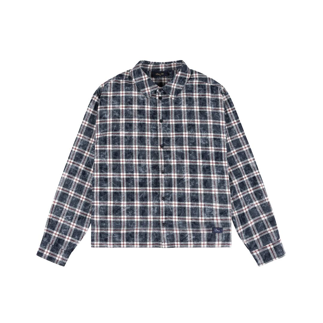 Dime Plaid Flannel Shirt - Bleached Navy