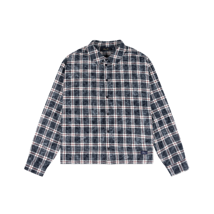 Dime Plaid Flannel Shirt - Bleached Navy