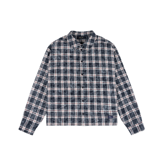 Dime Plaid Flannel Shirt - Bleached Navy