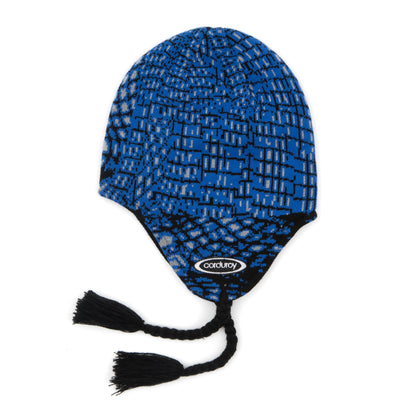 Corduroy Tidal Ear Flap Beanie - Blue