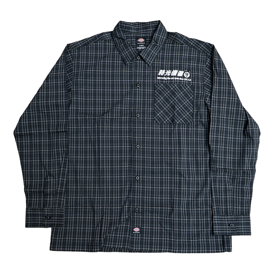 Time Machine x Dickies 320 A.D. Button Up Shirt - Black / White