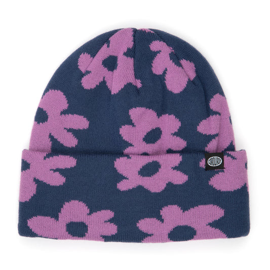 Corduroy Wild Flower Beanie - Purple