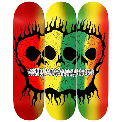 Baker Peterson Rasta Skull Deck B2 - 8.25