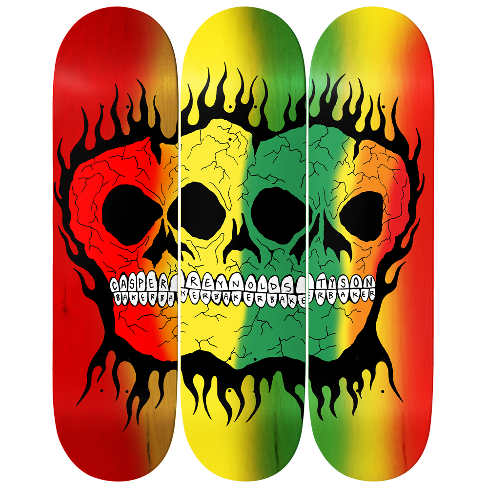 Baker Reynolds Rasta Skull Deck B2 - 8.38