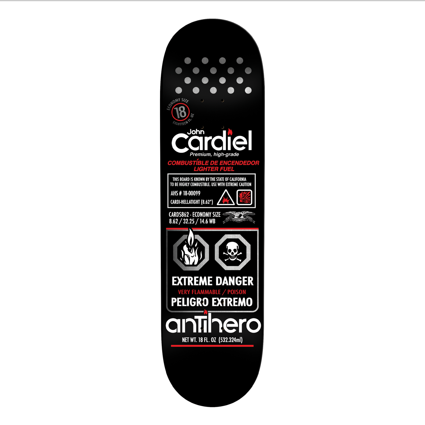 Anti Hero Cardiel Fueled Up Deck - 8.625