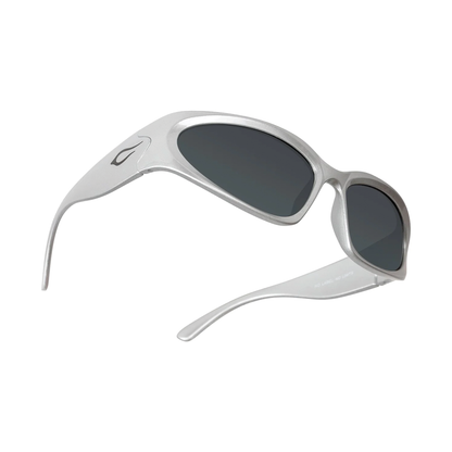 Cassette Limewire Sunglasses - Silver / Smoke Lens