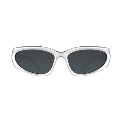 Cassette Limewire Sunglasses - Silver / Smoke Lens