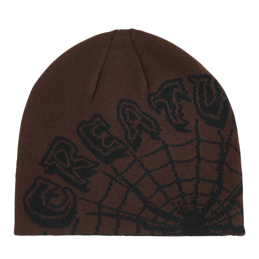 Creature Web Skully Beanie - Brown