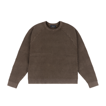 Dime Wave Kit Sweater - Brown