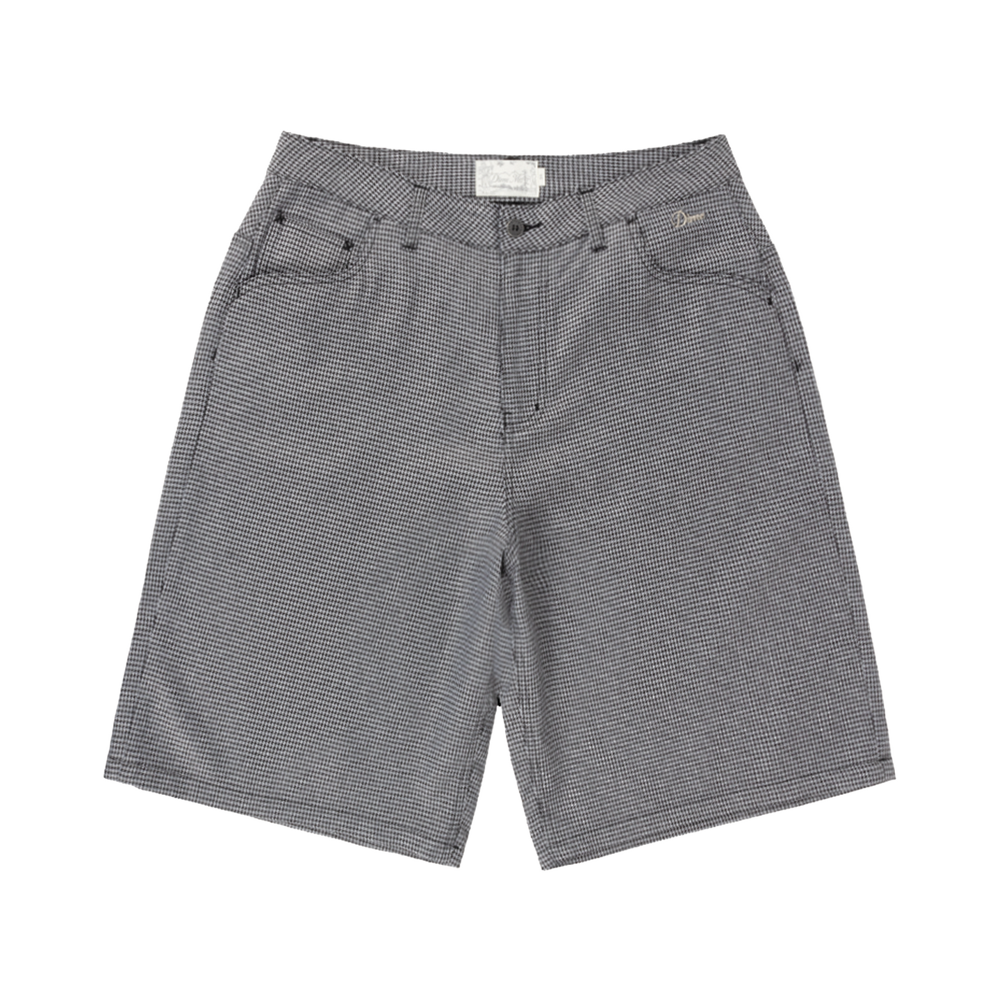 Dime Baggy Houndstooth Shorts - Gray
