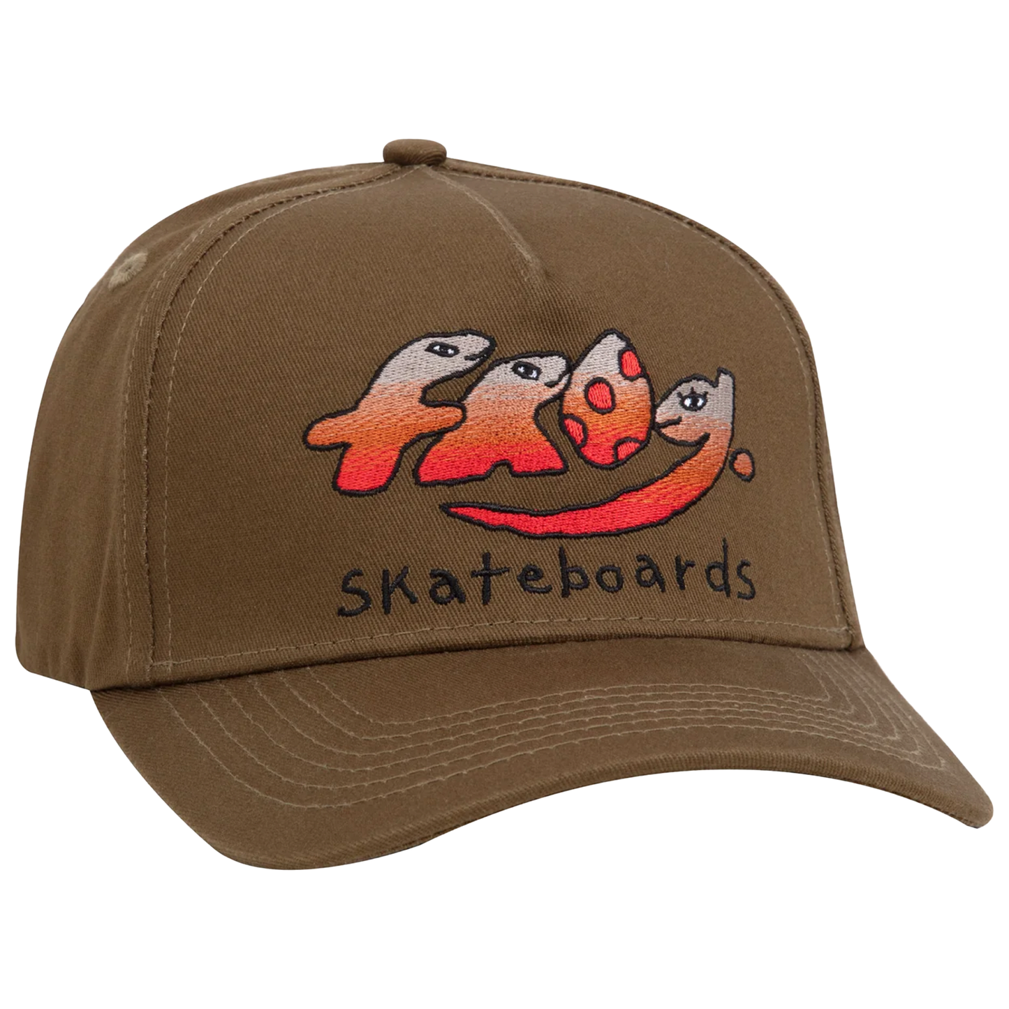 Frog Dino Logo 5 Panel Hat - Olive