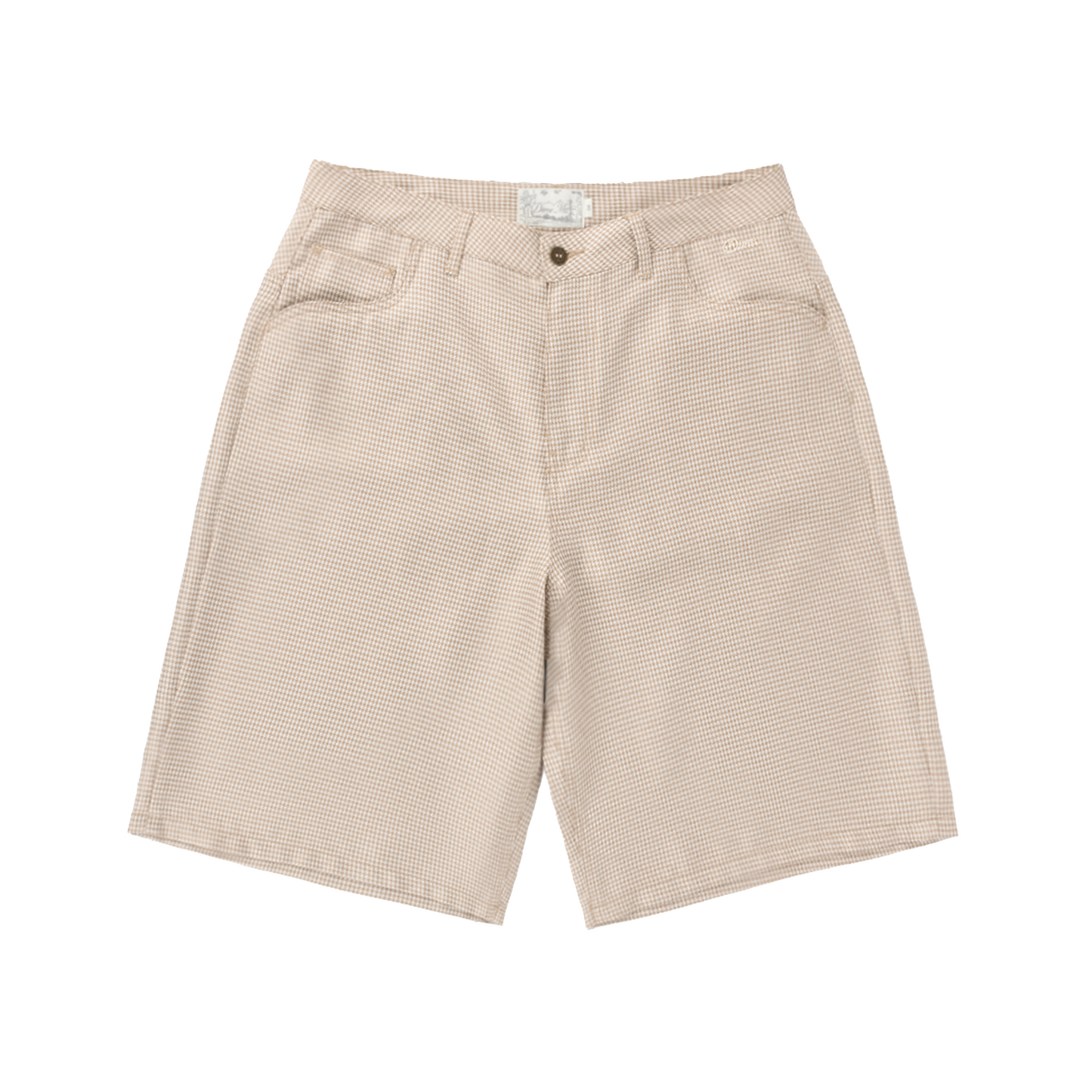 Dime Baggy Houndstooth Shorts - Beige