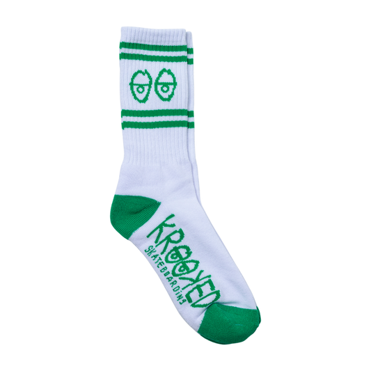 Krooked Eyes Socks - White/Green