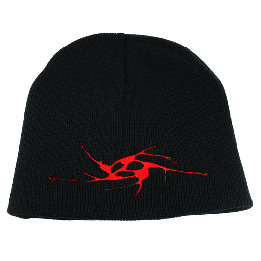 Limosine Spiral Skully Beanie - Black / Red