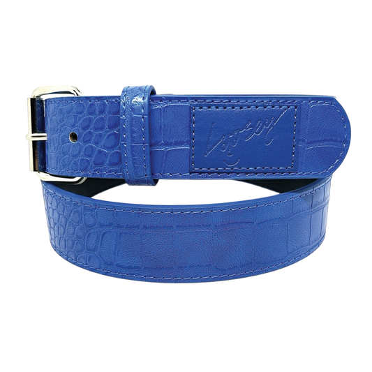 Loosey Croc Skin Belt - Blue