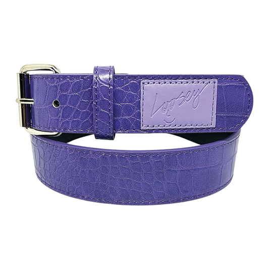 Loosey Croc Skin Belt - Purple