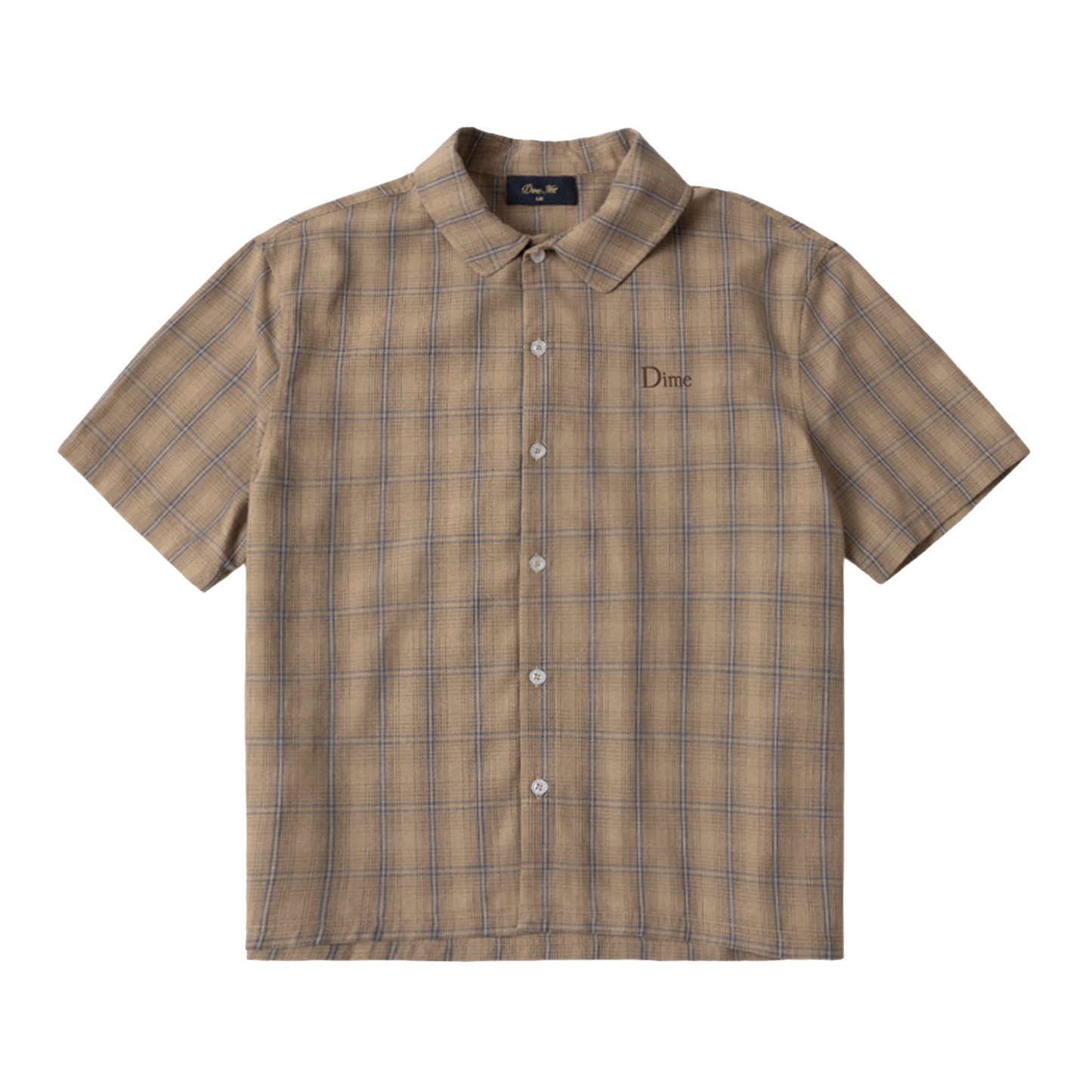 Dime Plaid Button Up Shirt - Brown