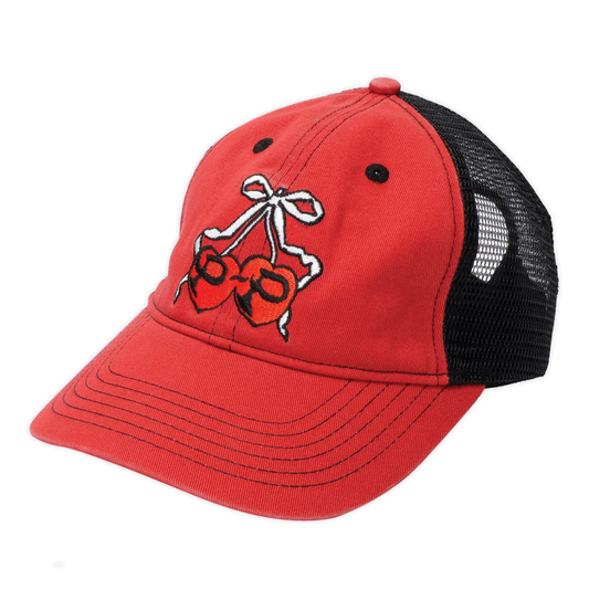 Passport Cherries Leagues Trucker Hat - Washed Red