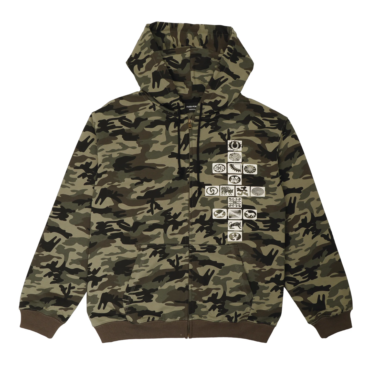 Passport Kollaasi Zip Hoodie - Woodland Camo
