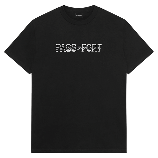 Passport Needlework Tee - Black