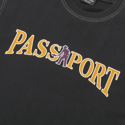 Passport Official Contrast Tee - Washed Black