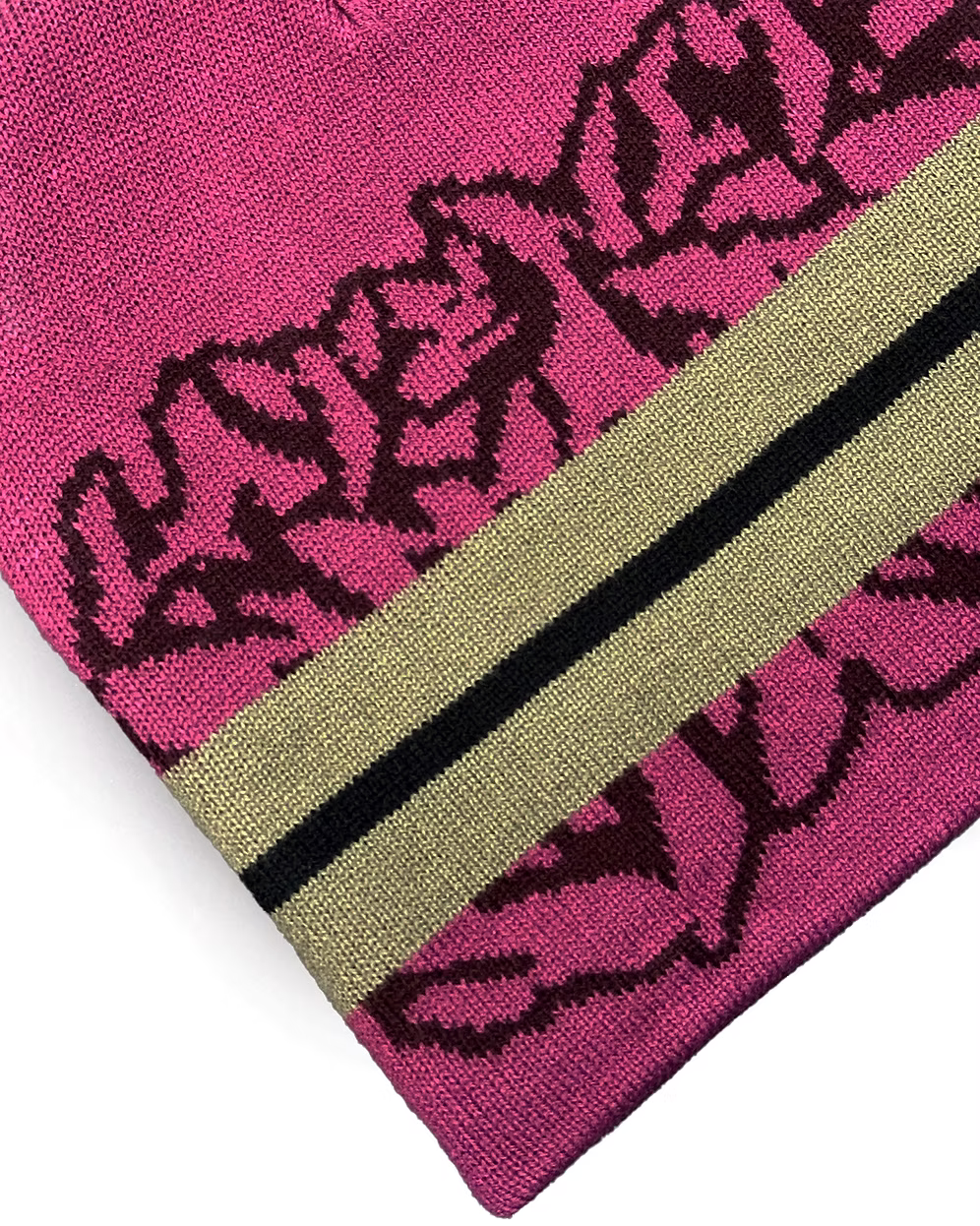 Late Nite Stars Striped Logo Beanie - Magenta