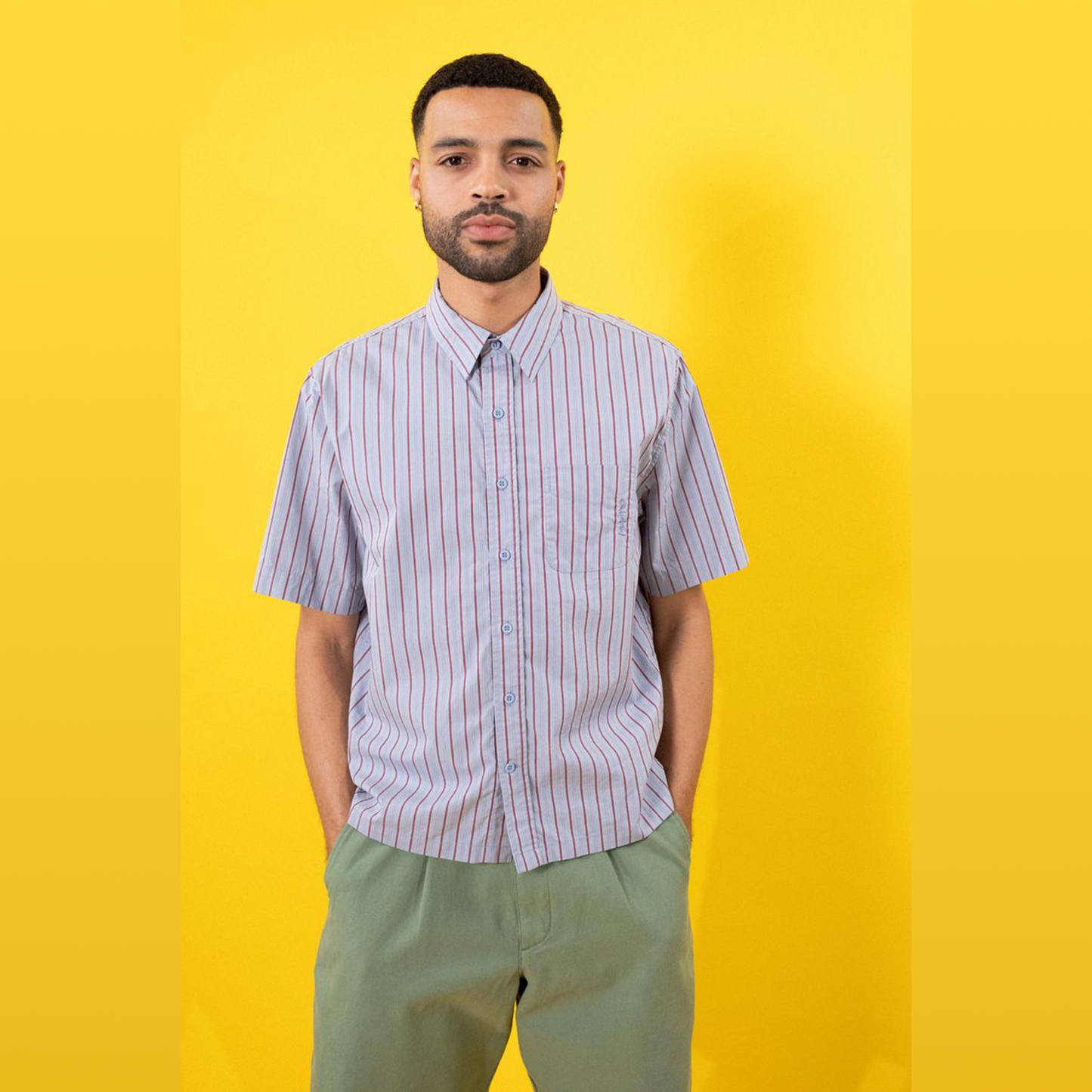 Kalvin Short Sleeve Button Up Shirt - Blue