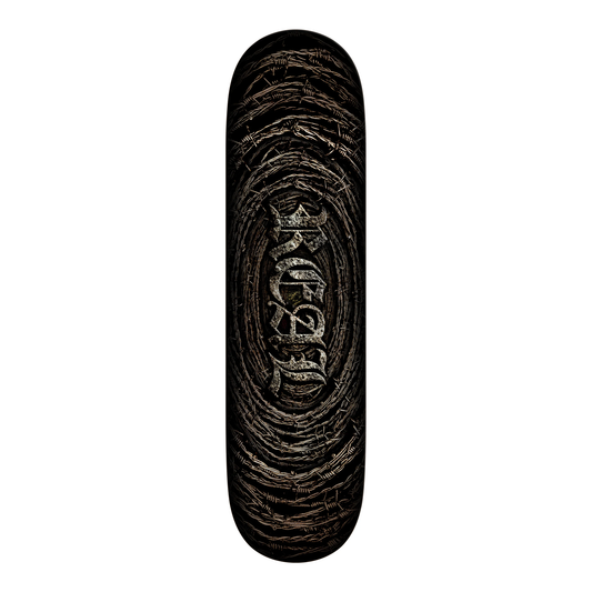 Real Barbed Wire Rusted Foil Oval Deck - 8.5