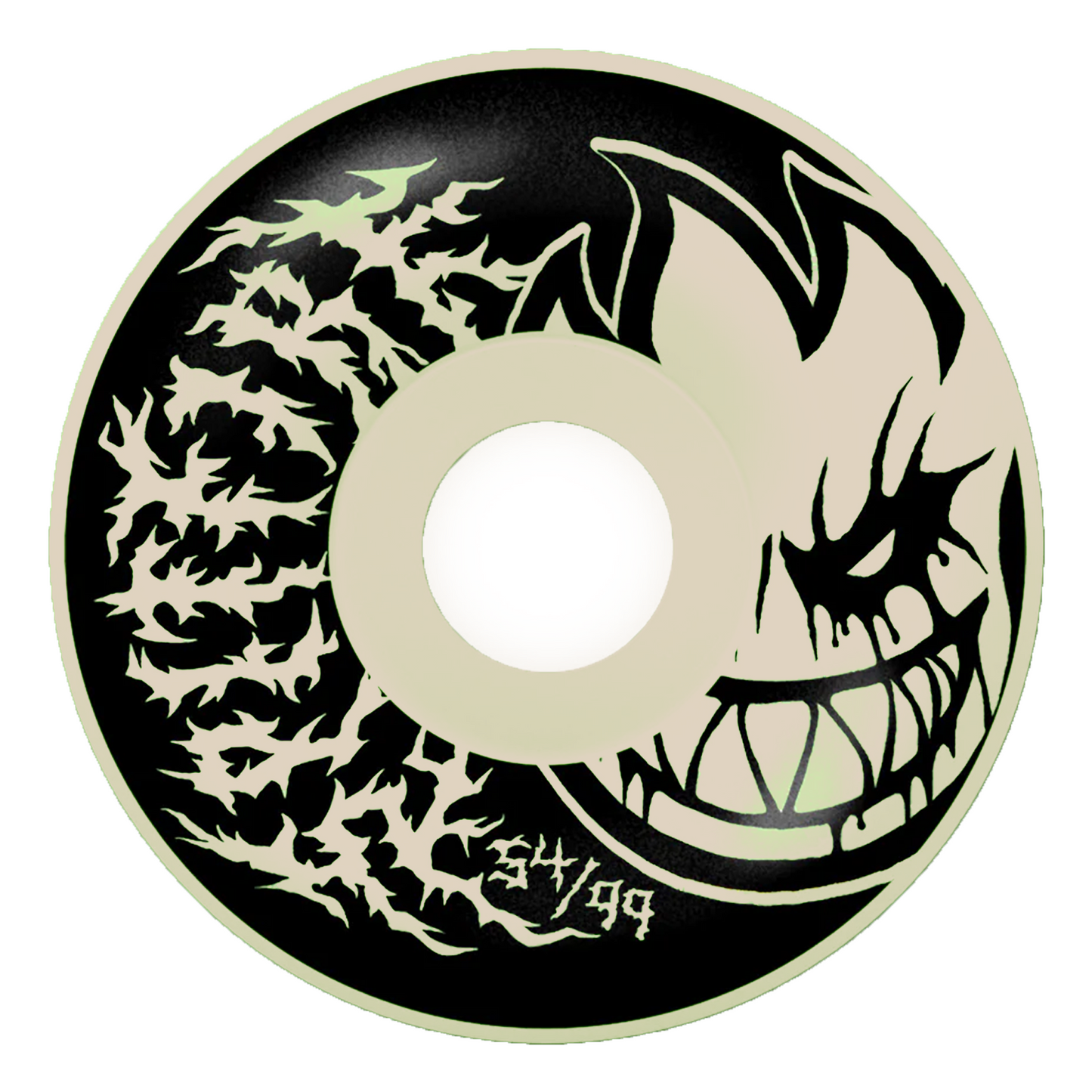 Spitfire Formula Four Deathmask II Radial Full 99a Glow in the Dark Wheel - 54mm