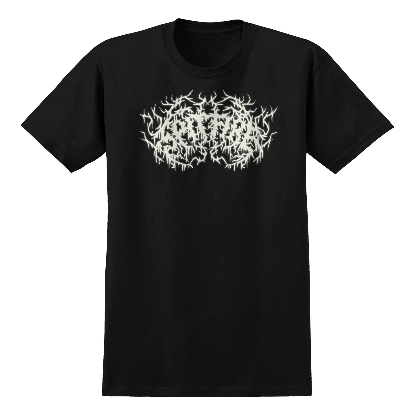 Spitfire Deathmask Script Tee - Black / Glow