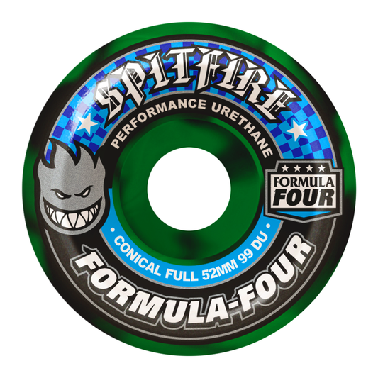 Spitfire Formula Four Conical Full Black/Green 99a - 52mm
