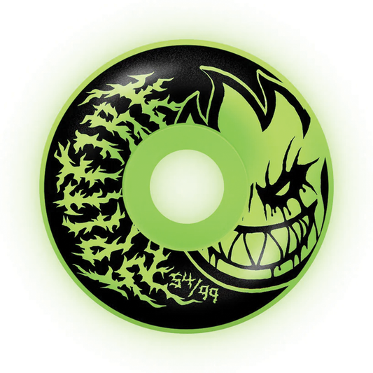 Spitfire Formula Four Deathmask II Radial Full 99a Glow in the Dark Wheel - 54mm